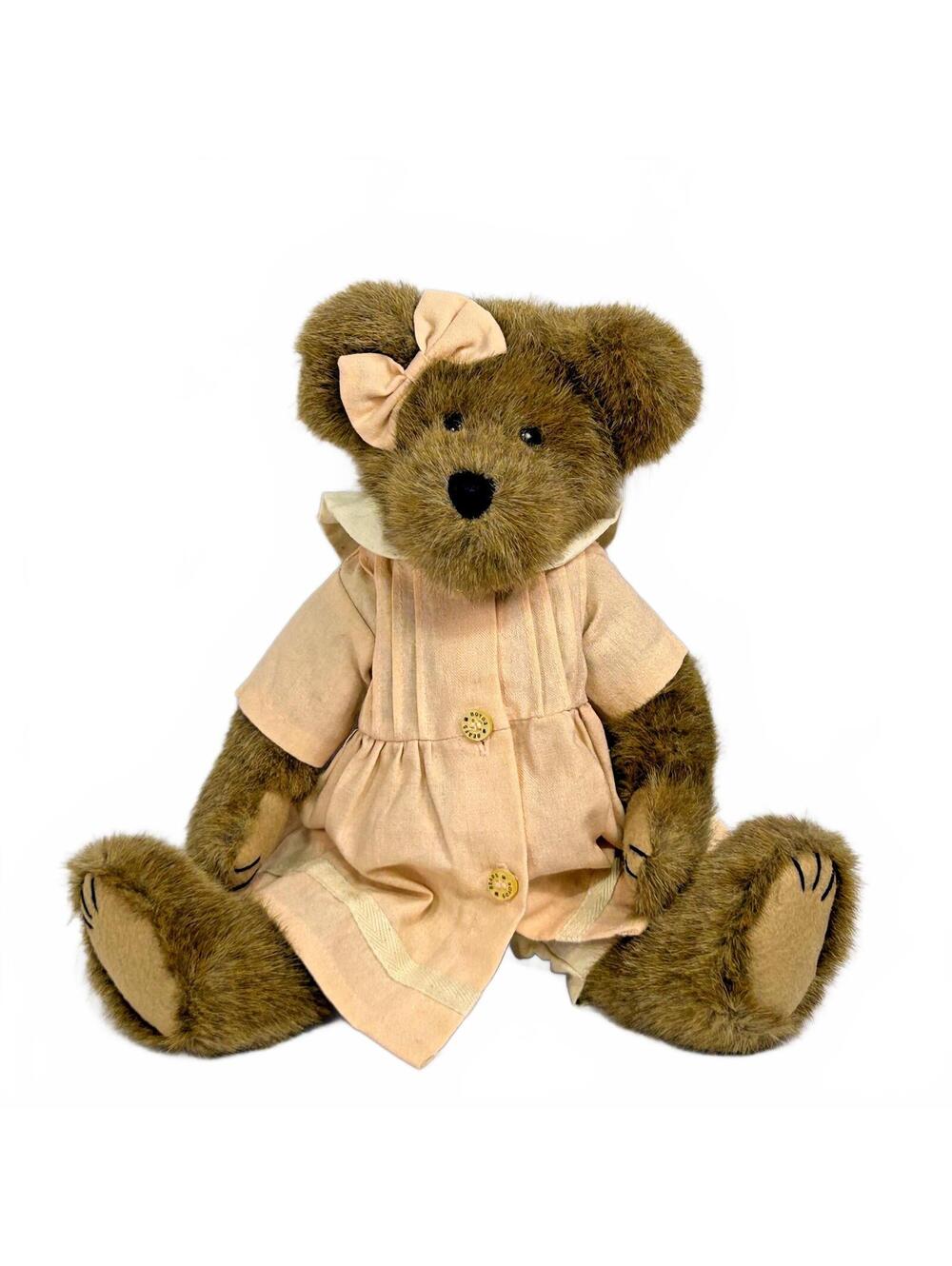 Boyds Bears Bearwear Collection Plush Teddy Bear Pink Dress Bow 1999 14in Tags